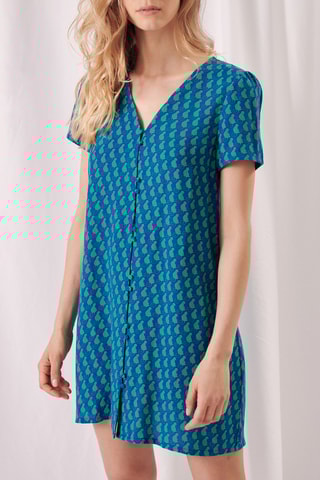 Robe chemise - 
Bleu