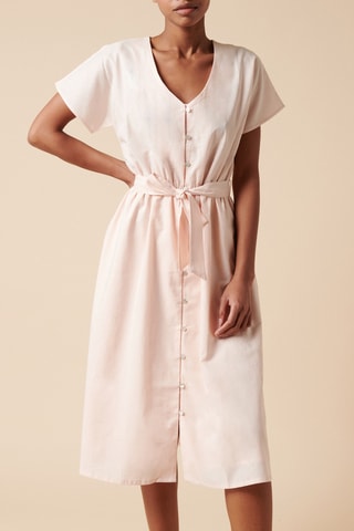 Robe longue en lin - 
Rose