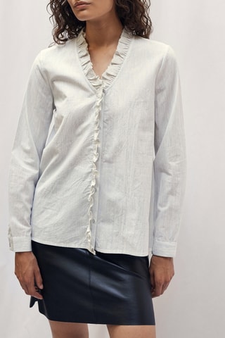 Geruite Blouse Hemelsblauw