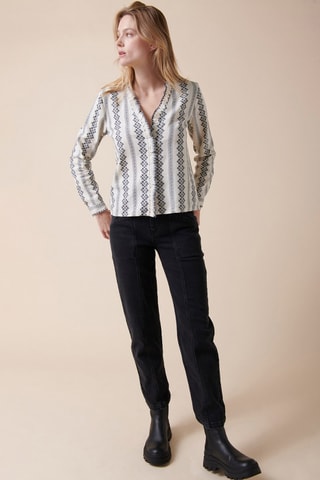Linnen Blouse Carda - Zwart