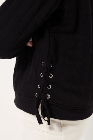 Doorgestikte Sweater Zwart