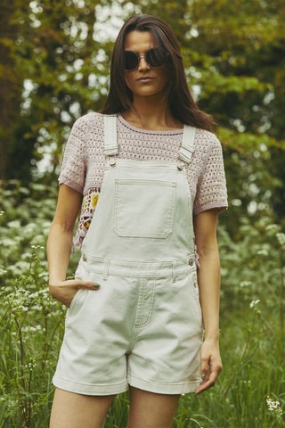 Salopette-short Yve - Blanc