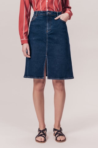 Rechte Spijkerrok Hoge Taille Jayonne - Blauw