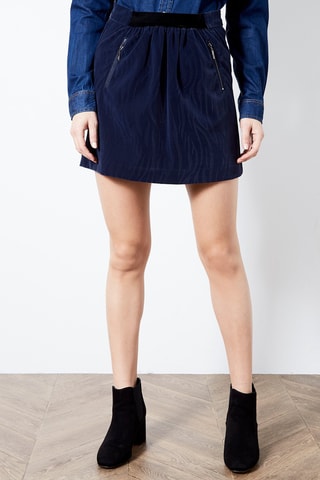 Velours Rok   Marineblauw