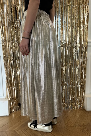 Lange Rok Hoge Taille Joelle - Zilverkleurig