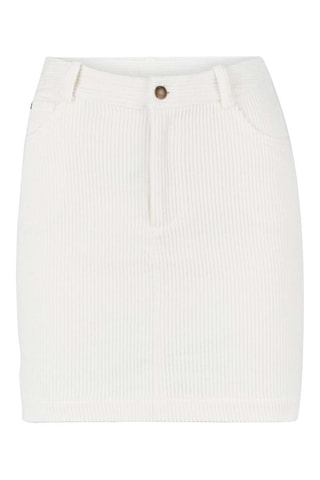 Ribfluwen Minirok Hoge Taille - Crèmekleurig