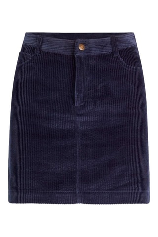 Ribfluwen Minirok Hoge Taille - Marineblauw