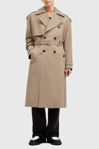 Trench oversize em algodão biológico - Bege