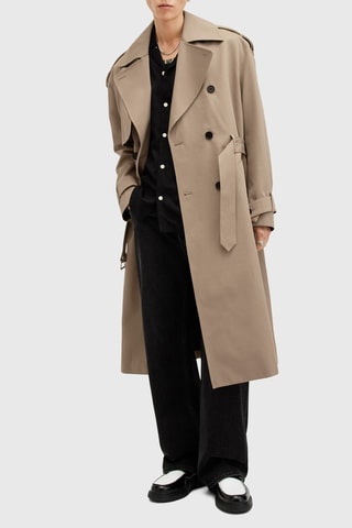Trench oversize em algodão biológico - Bege