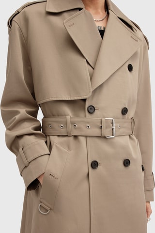 Trench oversize em algodão biológico - Bege