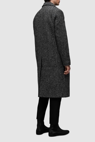 Sobretudo em lã e alpaca - Preto e branco