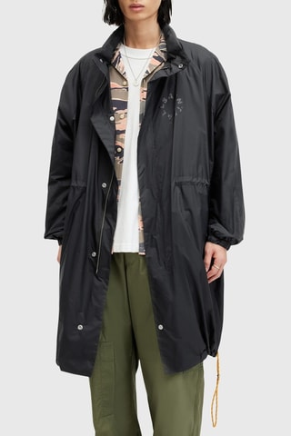 Parca oversize com capuz - Preto