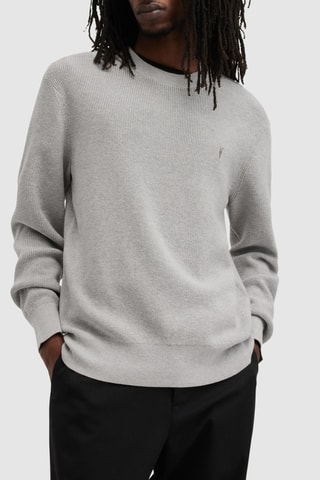Camisola regular em lã e algodão biológico - Cinzento-claro