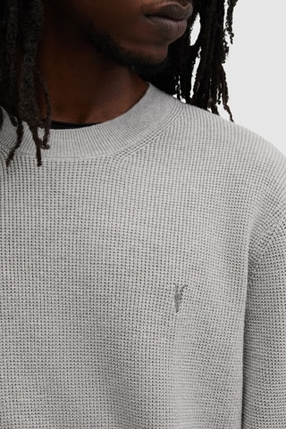 Camisola regular em lã e algodão biológico - Cinzento-claro