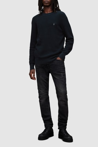 Camisola regular em lã e algodão biológico - Preto