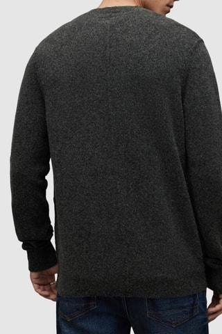 Camisola regular em lã - Preto mesclado