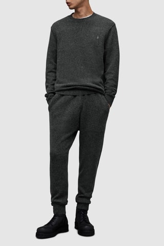 Camisola regular em lã - Preto mesclado