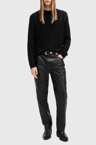 Camisola regular em lã - Preto