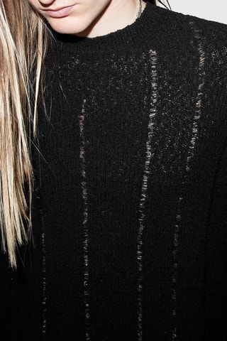 Camisola regular em lã - Preto