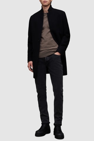 Camisola slim em lã - Castanho