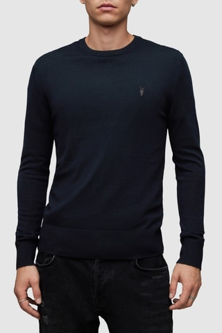 Camisola slim em lã - Azul-marinho