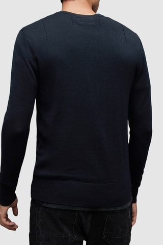 Camisola slim em lã - Azul-marinho
