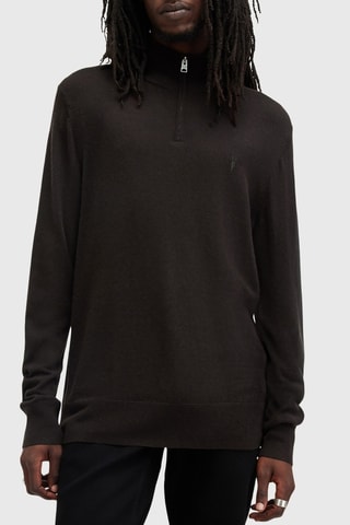 Camisola regular em lã Viggo - Castanho-escuro