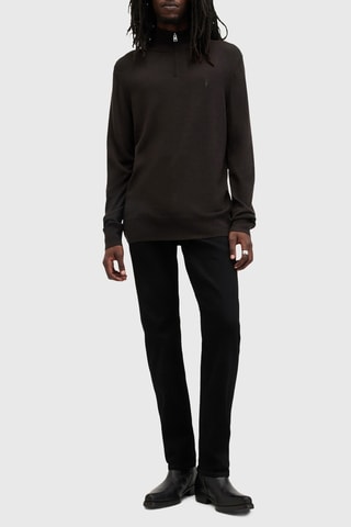 Camisola regular em lã Viggo - Castanho-escuro