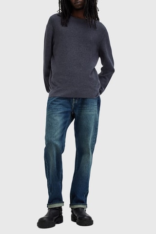 Camisola regular em lã Aspen - Azul-cinza