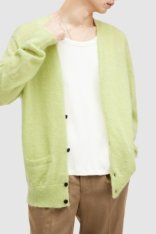Casaco relaxed em lã e mohair - Verde-claro