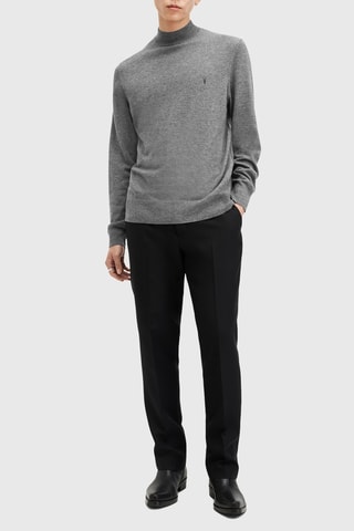 Camisola regular em lã - Cinzento