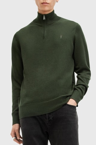 Camisola regular em lã - Verde-escuro