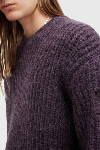 Camisola oversize em lã, alpaca e algodão biológico - Violeta