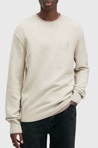 Camisola regular em lã - Cinzento-claro