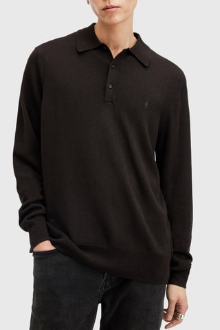 Polo regular en laine - Marron foncé