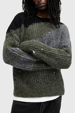 Camisola oversize em alpaca, lã e algodão biológico - Verde