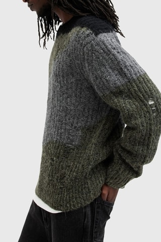 Camisola oversize em alpaca, lã e algodão biológico - Verde