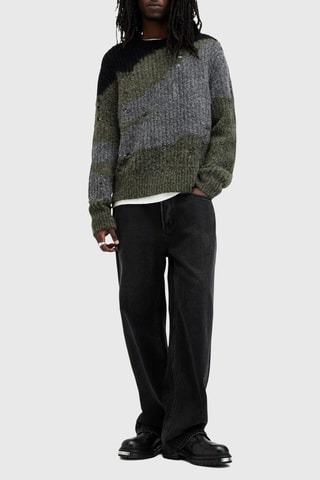 Camisola oversize em alpaca, lã e algodão biológico - Verde