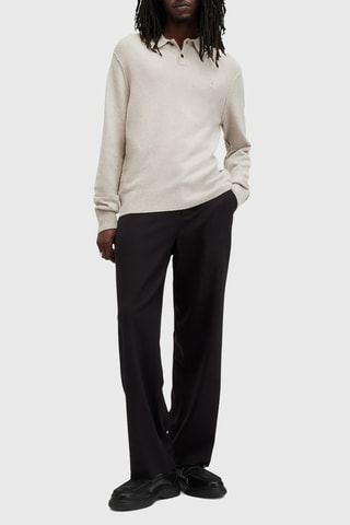 Polo regular en laine - Gris clair