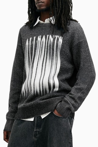 Camisola em lã e alpaca - Preto mesclado