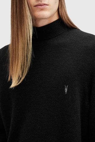 Camisola regular em lã - Preto
