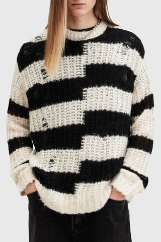 Camisola oversize em alpaca, lã e mohair - Branco