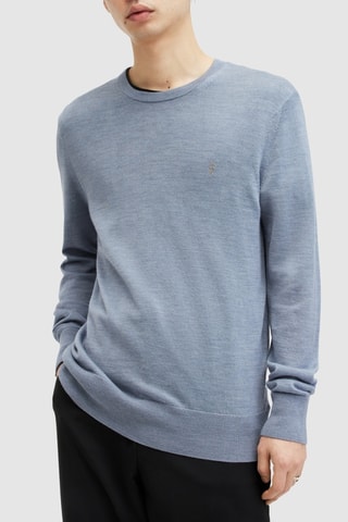 Camisola slim em lã - Azul-claro