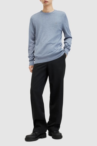 Camisola slim em lã - Azul-claro