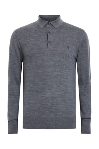 Camisola slim em lã - Azul-cinza