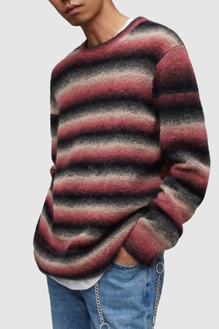 Camisola em lã e mohair - Rosa e preto
