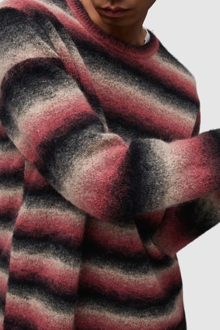 Camisola em lã e mohair - Rosa e preto