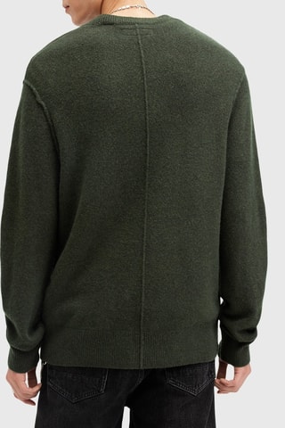 Camisola regular em lã - Verde-escuro