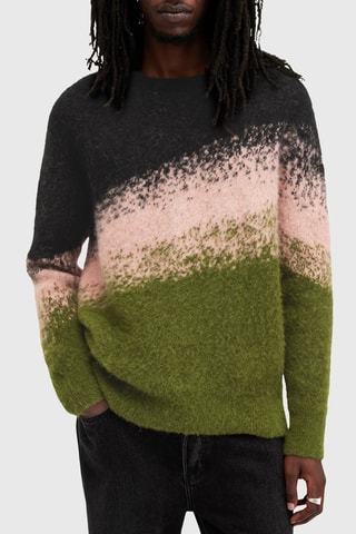 Camisola oversize em alpaga e lã - Verde