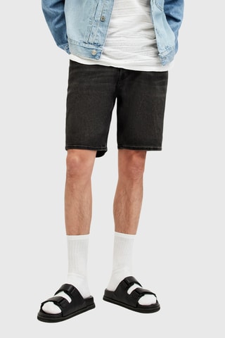 Bermudas direitas de ganga - Preto